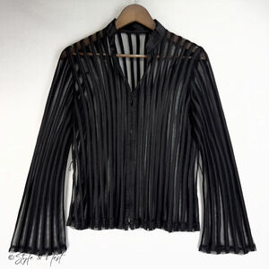 Women’s Dark Gothic Sheer Mesh Zip Jacket Festival Rave Y2K Goth Witchy Grunge